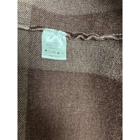 Belldini Women's Plaid Hooded Open Cardigan Brown 3XL New Without Tags - Picture 7 of 8